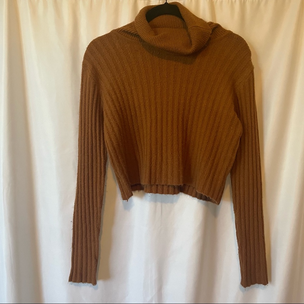 Warm, cropped  turtleneck sweater
